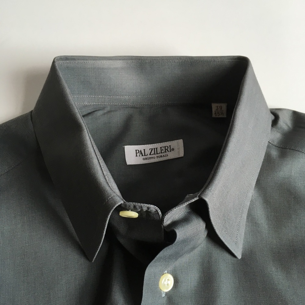 Pal zileri made in Italy 15.5 men’s cotton dress shirt gray long sleeve pa0209